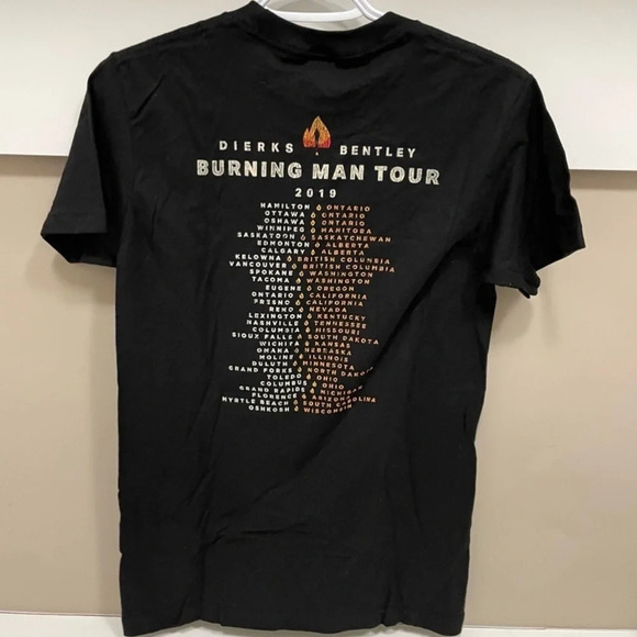 Dierks Bentley 2019 Burning Man North American Tour Country T-Shirt Small - Picture 7 of 7